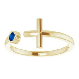 .06 CTW Diamond Negative Space Cross Ring