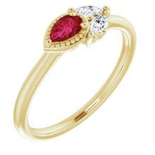 Load image into Gallery viewer, Pink Sapphire &amp; 1/8 CTW Diamond Ring

