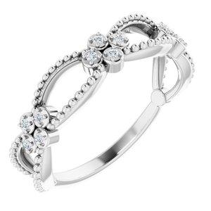 .06 CTW Diamond Stackable Beaded Ring
