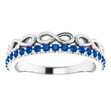 Load image into Gallery viewer, Blue Sapphire Infinity-Inspired Stackable Ring
