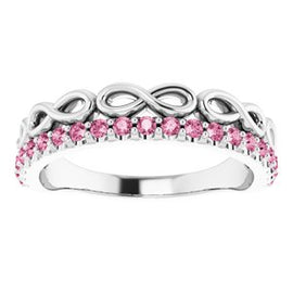 Blue Sapphire Infinity-Inspired Stackable Ring