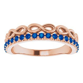Blue Sapphire Infinity-Inspired Stackable Ring