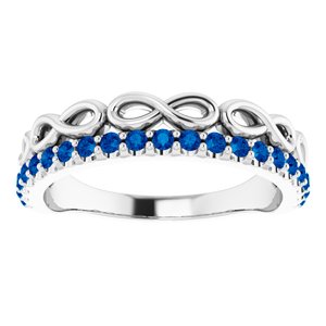 Blue Sapphire Infinity-Inspired Stackable Ring