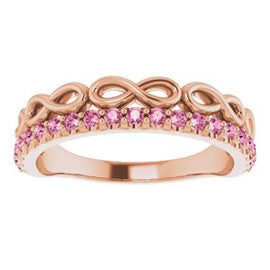 Blue Sapphire Infinity-Inspired Stackable Ring