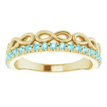 Load image into Gallery viewer, Blue Sapphire Infinity-Inspired Stackable Ring
