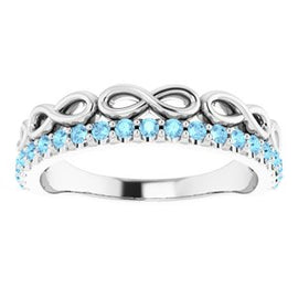 Blue Sapphire Infinity-Inspired Stackable Ring