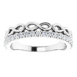 Blue Sapphire Infinity-Inspired Stackable Ring