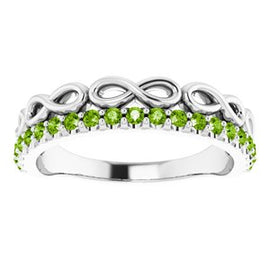 Blue Sapphire Infinity-Inspired Stackable Ring