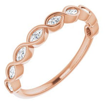 Load image into Gallery viewer, 14K Rose 1/4 CTW Natural Diamond Anniversary Band
