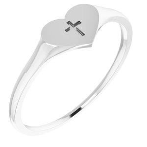 Heart & Cross Ring