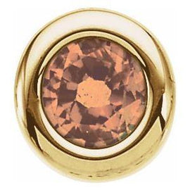 4 mm Round Imitation Blue Zircon Birthstone Slide Pendant