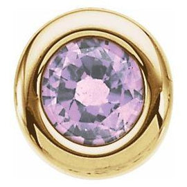 4 mm Round Imitation Blue Zircon Birthstone Slide Pendant