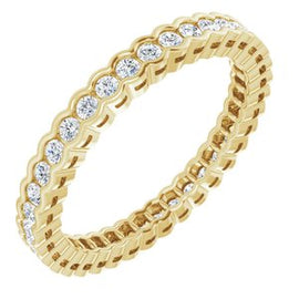 14K Yellow 1/2 CTW Natural Diamond Eternity Band Size 6