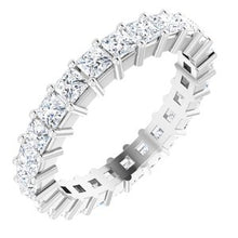 Load image into Gallery viewer, 14K White 1 1/2 CTW Diamond Square Eternity Band Size 7
