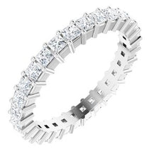 Load image into Gallery viewer, 14K White 1 1/2 CTW Diamond Square Eternity Band Size 7
