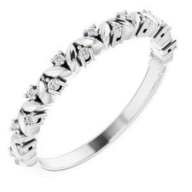 .07 CTW Diamond Leaf Stackable Ring