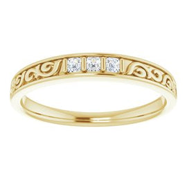 3/4 CTW Diamond Three-Stone Scroll Ring