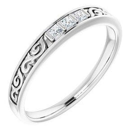 3/4 CTW Diamond Three-Stone Scroll Ring