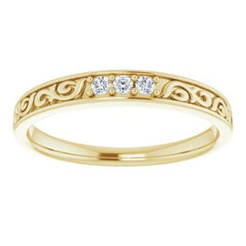 3/4 CTW Diamond Three-Stone Scroll Ring