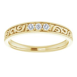 3/4 CTW Diamond Three-Stone Scroll Ring