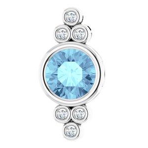 Aquamarine & .06 CTW Diamond Pendant