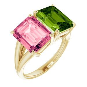 Peridot & Pink Topaz Ring