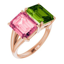 Load image into Gallery viewer, Peridot &amp; Pink Topaz Ring
