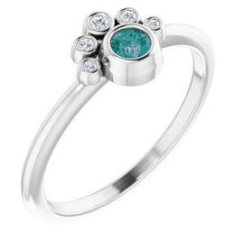 Chatham® Lab-Created Alexandrite & .04 CTW Diamond Ring