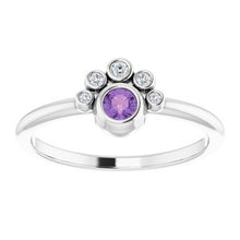 Load image into Gallery viewer, Chatham® Lab-Created Alexandrite &amp; .04 CTW Diamond Ring
