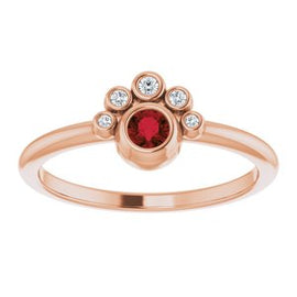 Chatham® Lab-Created Alexandrite & .04 CTW Diamond Ring