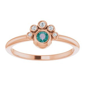 Chatham® Lab-Created Alexandrite & .04 CTW Diamond Ring
