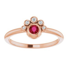 Chatham® Lab-Created Alexandrite & .04 CTW Diamond Ring