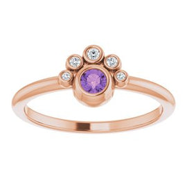 Chatham® Lab-Created Alexandrite & .04 CTW Diamond Ring