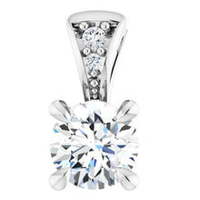 Load image into Gallery viewer, 14K White 1/4 Natural Diamond Pendant
