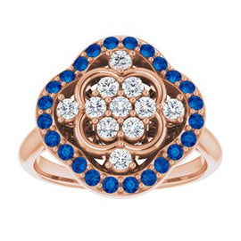 Blue Sapphire & 1/3 CTW Diamond Ring