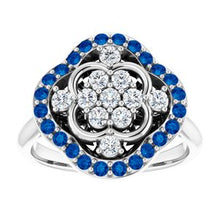 Load image into Gallery viewer, Blue Sapphire &amp; 1/3 CTW Diamond Ring
