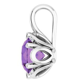 Amethyst & .05 CTW Diamond Pendant