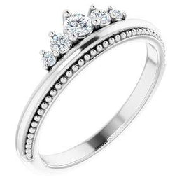 1/5 CTW Diamond Stackable Crown Ring