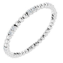 Load image into Gallery viewer, 1/8 CTW Diamond Beaded Eternity Band
