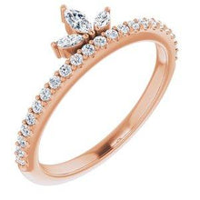 Load image into Gallery viewer, 1/3 CTW Diamond Stackable Crown Ring
