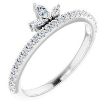 Load image into Gallery viewer, 1/3 CTW Diamond Stackable Crown Ring
