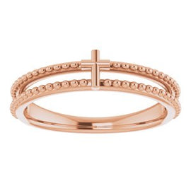Milgrain Stackable Cross Ring