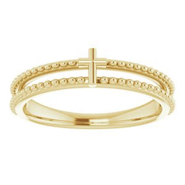 Milgrain Stackable Cross Ring