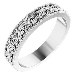 6 mm Sculptural-Inspired Band with Milgrain