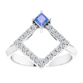Chatham® Created Alexandrite & 1/5 CTW Diamond Geometric Ring
