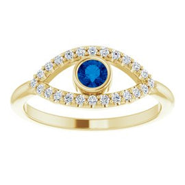 Blue Sapphire Sapphire Evil Eye Ring