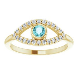 Blue Sapphire Sapphire Evil Eye Ring