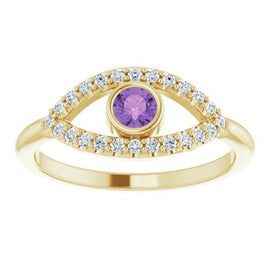 Blue Sapphire Sapphire Evil Eye Ring