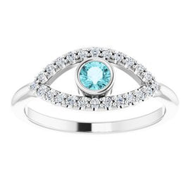 Blue Sapphire Sapphire Evil Eye Ring