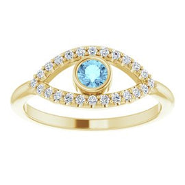 Blue Sapphire Sapphire Evil Eye Ring